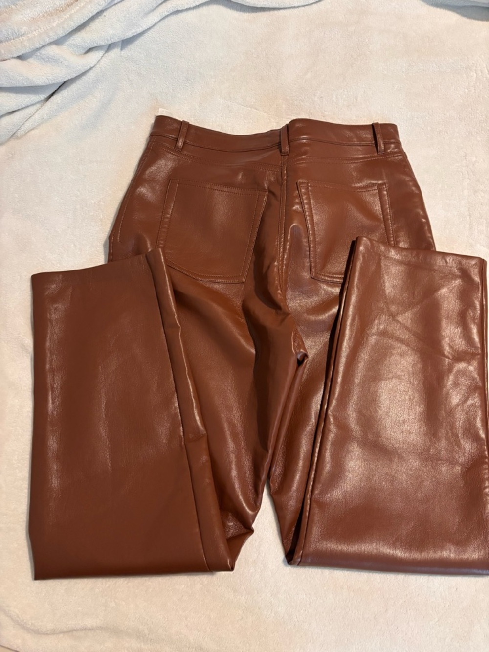 Wilfred Chestnut Brown Faux Leather Pants